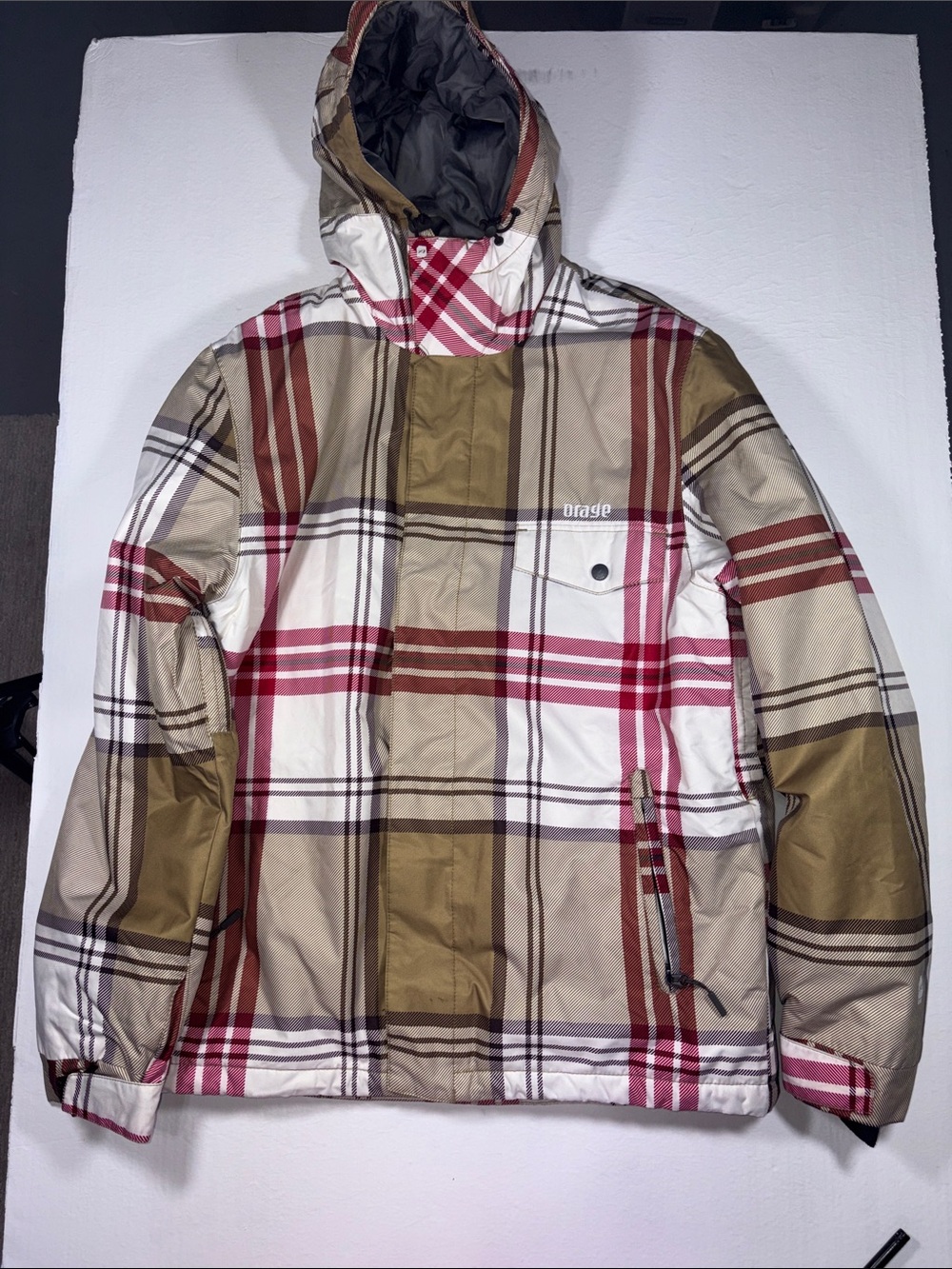 Orage Plaid Hooded Ski & Snowboard Jacket